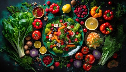 vegetables on the table