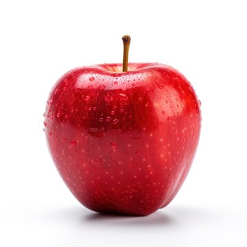 Fresh Red Apple on White Background Perfect for Healthy Snacking