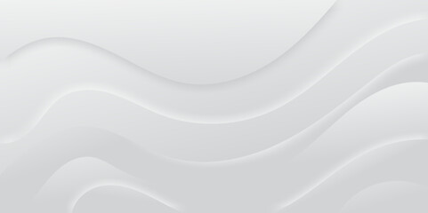 Obraz premium Abstract white and light gray wave modern soft luxury texture with smooth and clean vector subtle background illustration. 