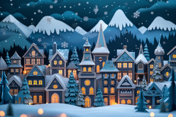 Obraz na płótnie Canvas winter landscape with house