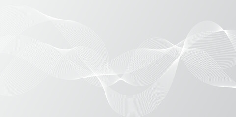 Abstract white and light gray wave modern soft luxury texture with smooth and clean vector business background lines wave abstract stripe banner design