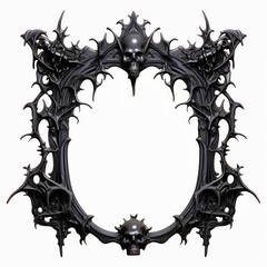 Vintage Gothic Frame on White Background with Clipart