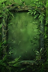 Grass Background with Frame and Elements in the Style of Grass Carvings - Naturalistic Softbox Lighting Canvas - Grass Lightbox Background created with Generative AI Technology