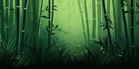 Fototapete Rund Serene Bamboo Forest Vector Art Peaceful and Simple © Usablestores
