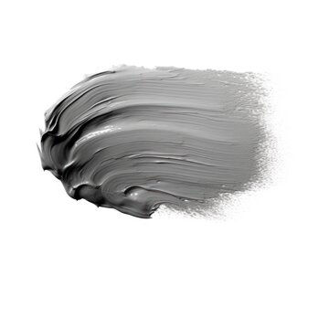 Minimalist Grey Brush Stroke on White Background