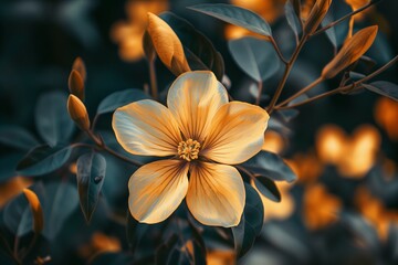 a golden flower in the garden