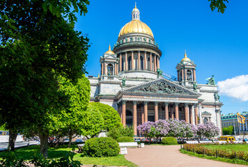 St. Petersburg, Russia - 23 june 2023: St. Isaac's Cathedral in summer