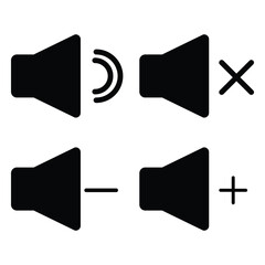 vector illustration of speaker volume icon set isolated on white background