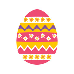 Vintage Easter egg design. Happy Easter Egg design. Illustration vector flat design. Easter eggs with different textures on a white background