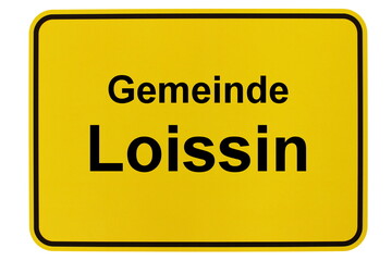 Illustration eines Ortsschildes der Gemeinde Loissin in Mecklenburg-Vorpommern