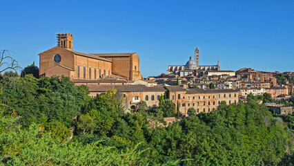 Fototapeta na wymiar Panorama der Altstadt von Siena mit Dom