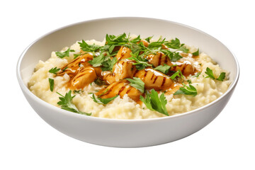 Broth-Infused Risotto Pleasure Isolated on Transparent Background, PNG format