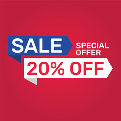 Special offer 20 Percent sale. Banner template design Vector illustration.