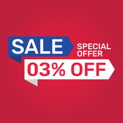 Special offer 3 Percent sale. Banner template design Vector illustration.
