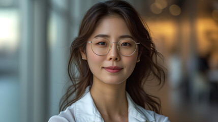 Portrait of young female doctor at the hospital, Ai generated image