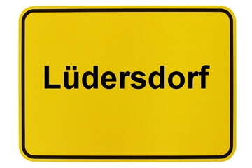 Illustration eines Ortsschildes der Gemeinde Lüdersdorf in Mecklenburg-Vorpommern