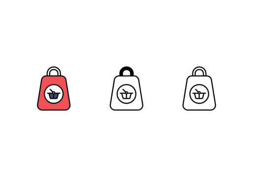glyph and line,color line icon digital shopping