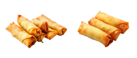 Chinese Traditional Spring Rolls on Transparent Background