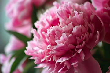 Peon&iacute;a rosa en plena floraci&oacute;n