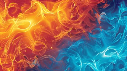 Abstract background of fire and ice. - obrazy, fototapety, plakaty