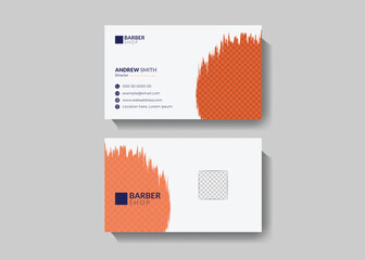 barber shop business card template design or visiting card