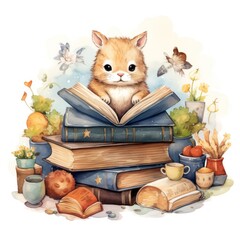 Discover the Magic of Learning with Cute Animal Watercolor Clipart