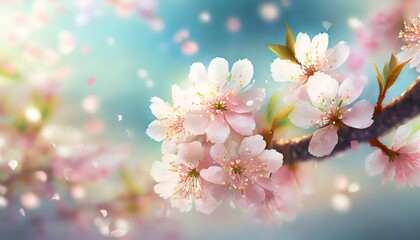 Obraz premium 満開の桜 華麗に舞い散る桜の花びら