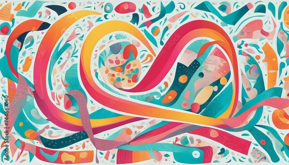 Poster abstract colorful swirls and patterns