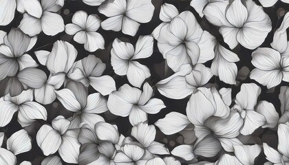 Monochrome Floral Pattern Design