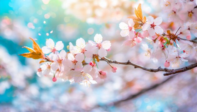 満開の桜  華麗に舞い散る桜の花びら