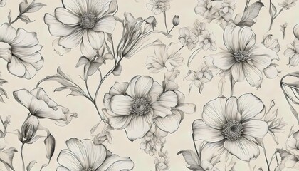 Monochrome Floral Pattern Design