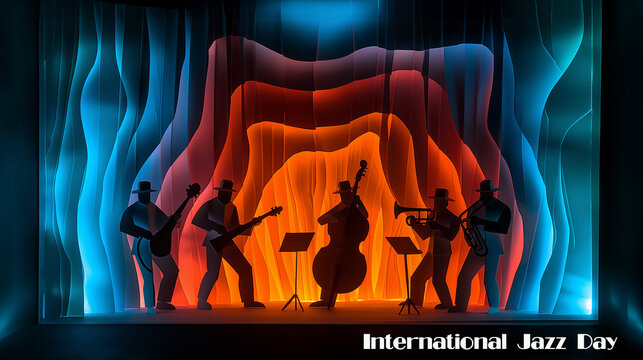 International Jazz Day Poster, Origami Style