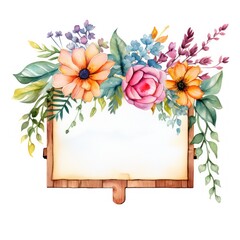 Rustic Floral Hanging Wooden Sign Board A Warm Welcome to Your Home