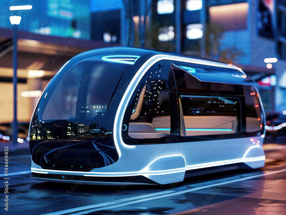 Poster explore a world where iot and 5g networks seamlessly connect autonomous vehicles and 3d printing inn