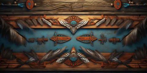 Native American Texture Background Photorealistic Illustration with Bright Lighting