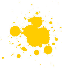 yellow watercolor splash splatter on white background