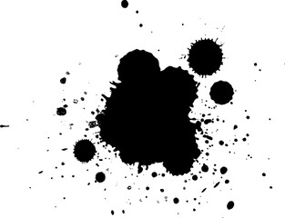 black watercolor splash splatter on white background