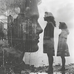 a series of innovative works in double exposure, various characters, interesting issues