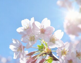 Fototapeta premium 満開の桜 華麗に舞い散る桜の花びら