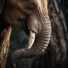 World Wildlife Day |  World Elephant Day | Playful Elephant Peeking Through a Tree | Tusker Closeup