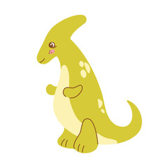 Cute colored dinosaur doodle. Vector illustration isolated 