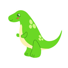 Cute colored dinosaur T Rex doodle. Vector illustration isolated