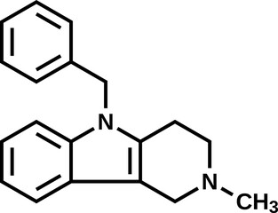 Mebhydroline structural formula, vector illustration