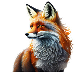 Obraz premium red fox cartoon png