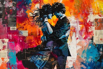 Stylish Dance Ecstasy Art Collage

