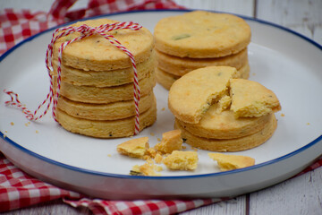 Savory shortbread cookies made with black pepper and  rosemary