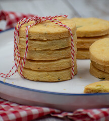 Savory shortbread cookies made with black pepper and  rosemary
