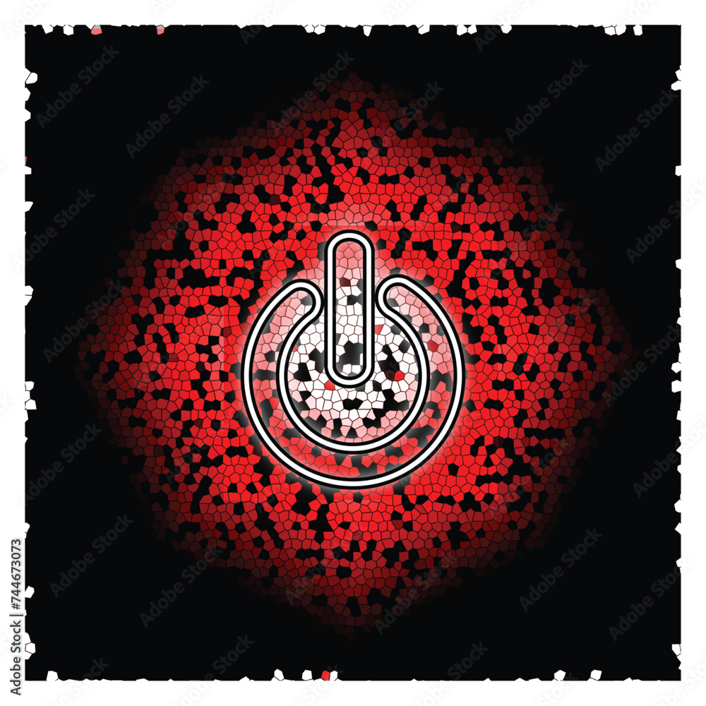 Aufkleber glowing power button icon. neon on off switching buttons.