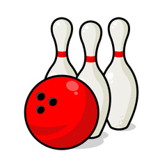 bowling ball and pins