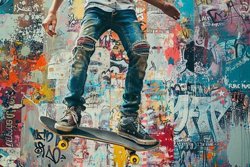 Skater Fashion and Urban Aesthetics Collage

